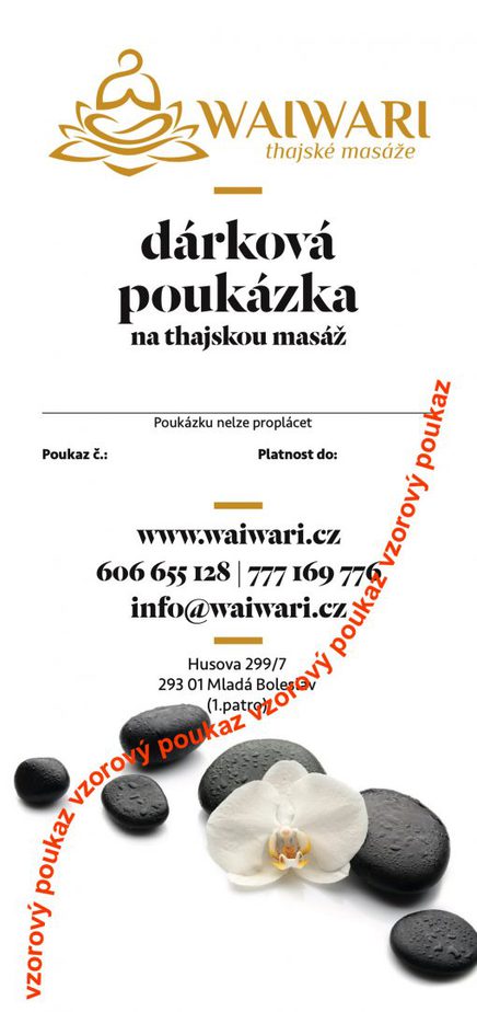 Waiwari darkovy poukaz vzor