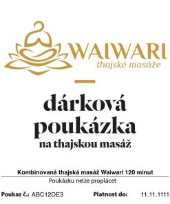 Poukaz Kombinovana thajska masaz Waiwari 120 minut