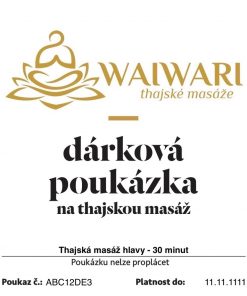 Poukaz Thajska masaz hlavy 30 minut