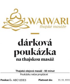 Poukaz Thajska olejova masaz 60 minut