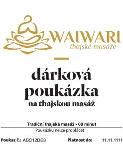 Poukaz Tradicni thajska masaz 60 minut