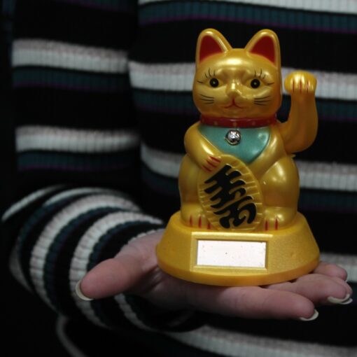 Cinska kocka Maneki Neko solarni